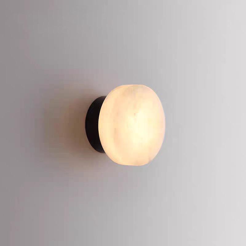Mid-Century Modern Spanish Alabaster Wall Lamp: Nordic Style for Living Room or Bedroom