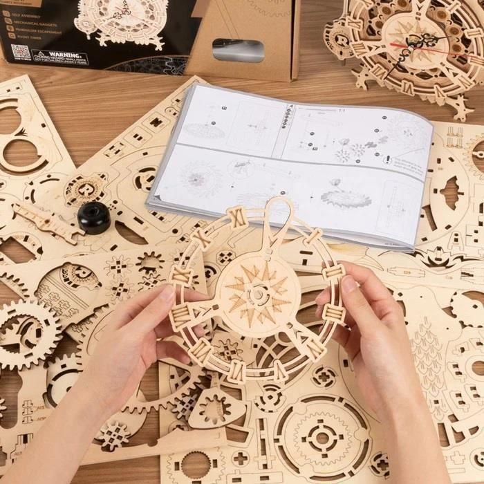 Puzzle 3D - Rokr - Horloge Hibou - 161 Pièces - Bois - Niveau 4/5