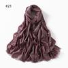Elegant Two-End Tassel Scarf: Solid Color with Gold and Silver Threads