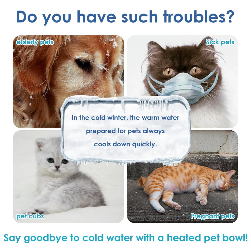 3.2L Outdoor Heated Pet Water Bowl Anti-Freeze Dispenser for Dogs,Cats,Squirrels and Bunnies