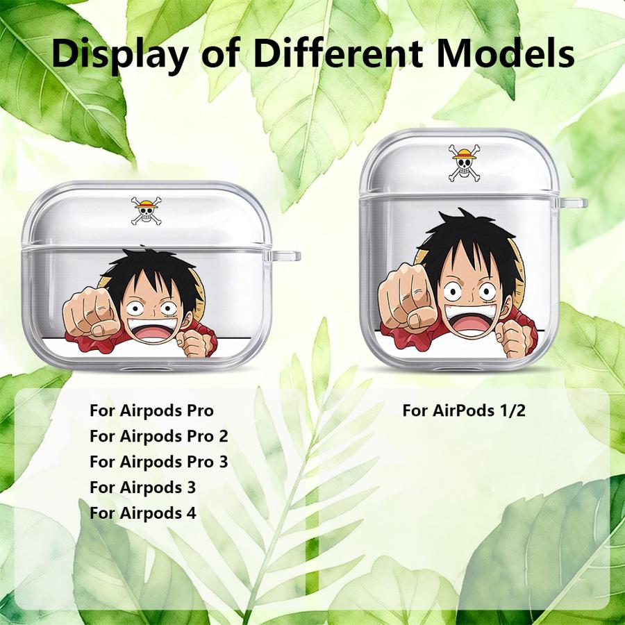 Clear Earphone Cases Cover Case For Airpods Pro3 4 Pro 1 2 3 Pro2 Ones P-Pieces Luffy Zoro