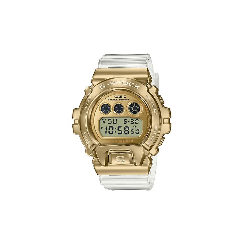 

Casio all-metal series-three eyes classic base glacier gold theme waterproof and shockproof sports watch quartz movement resin strap GM-6900SG-9PR золотой