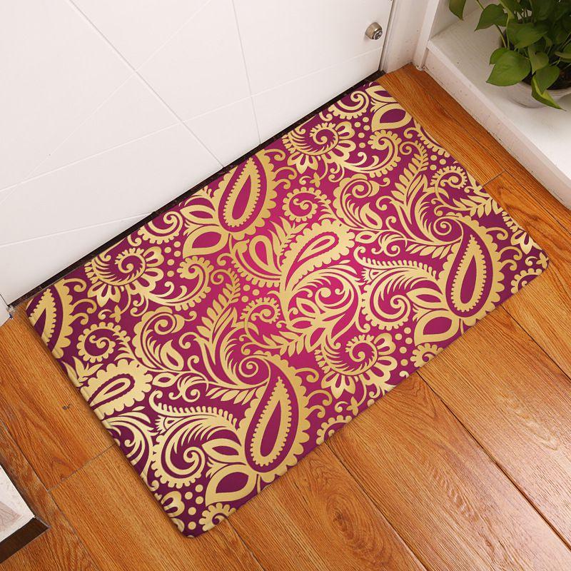 Elegant Persian Ornamental Paisley Buta Pattern Doormat For Luxurious Home Decor