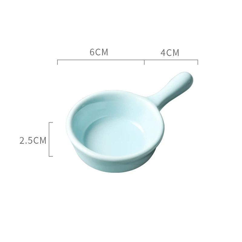 Creative Mini Ceramic Discretionary Dish Japanese Tableware Seasoning Dish Handle Dish Soy Sauce Vinegar Sushi Dipping Plate