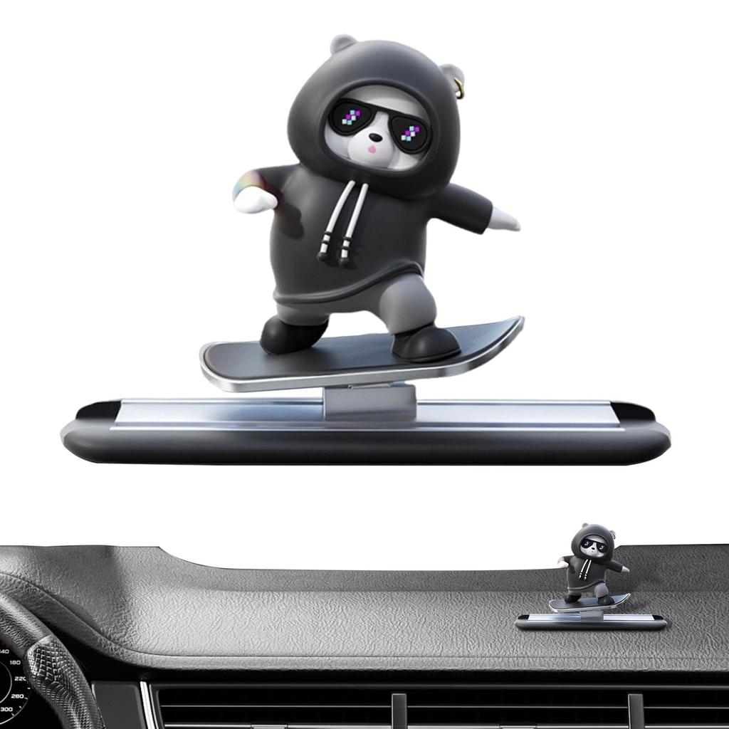 Skateboard Bear Dashboard Ornament Skateboard Bear Car Decoration Skateboard Bear Car Ornament Car Dashboard Decoration Funny Skateboard Bear Dec