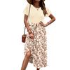 Women's Casual Cute Pattern Print Round Neck Midi Dress Basic Classic Outdoor Everyday Short Sleeve Loose Dress