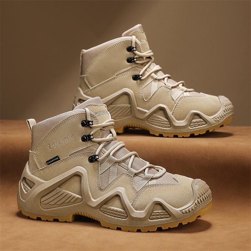 Martin Boots Men's New Autumn Outdoor Sports Non-slip Travel Hiking Shoes for Men's Thick Sole Mid-top Work Shoes