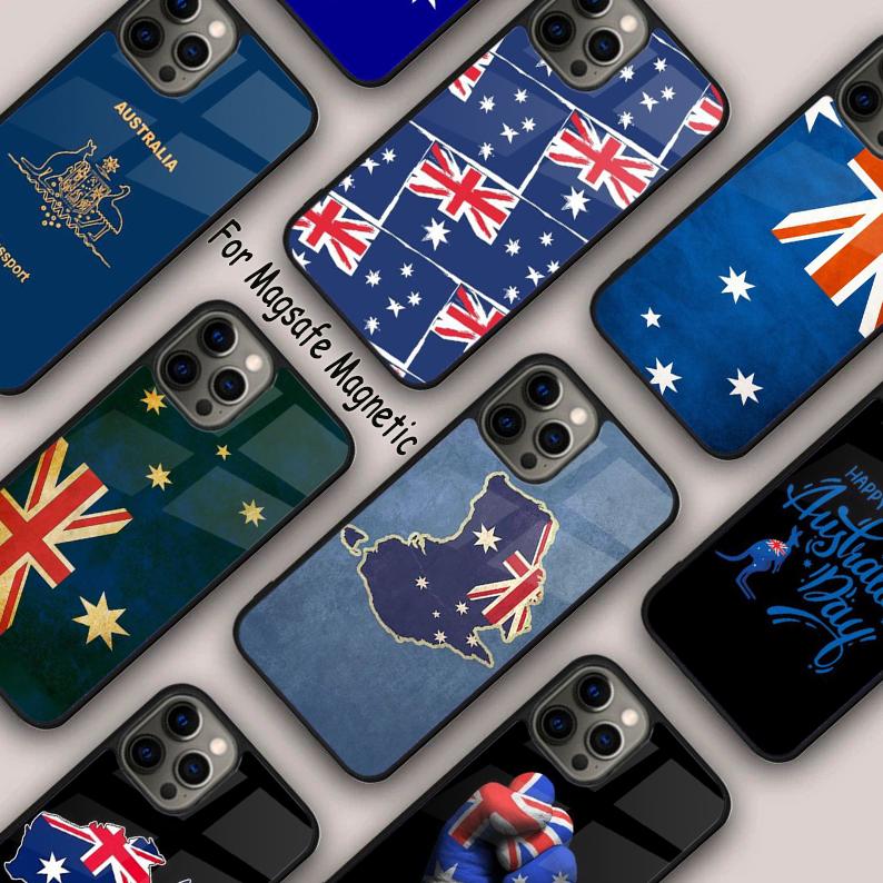 Australische Flagge Australien Stolz Magnetische Handyhülle Für iPhone 17 Air 16 14 13 12 Pro Max 15 Plus Kabelloses Laden MagSafe Hülle