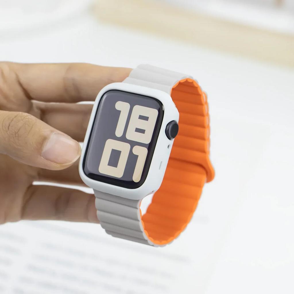 Koreanisch Niedliches Silikonarmband + Hülle Für Apple Watch Armband 44mm 45mm 49mm 42mm 40/38mm 41MM Frauenarmband Für iWatch 9 7 8 6 5 4 SE