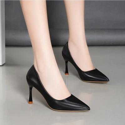 Dames 'Pumps Zomer Puntig Zwart Commuter Kantoor Dame Hoge Hakken Casual Effen Mode Jurk Sexy Bruiloft Salto Alto Feminino