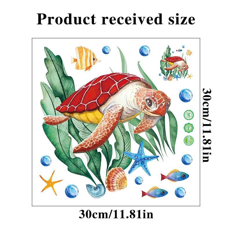 1pc Sea Starfish Shell Toilet Sticker, Bathroom Marine Style Decorative Decal, Bathroom Door Sticker