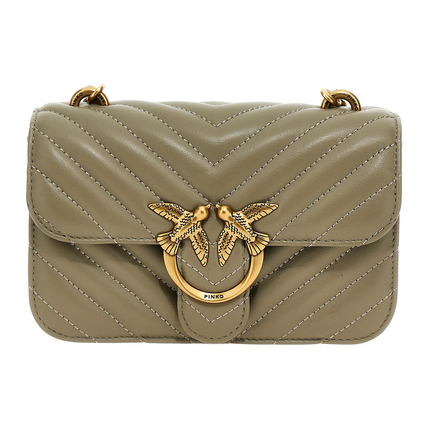 

Новая сумка PINKO из овчины через плечо, мини-сумка кроссбоди женская бежевая 100048-A14Q-I68Q 19.1*6.1*13.0CM