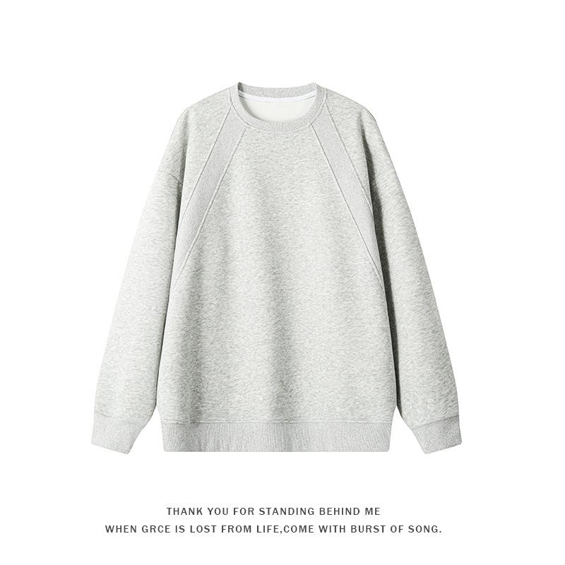 

2025 Autumn/Winter Men s Fashionable Loose-Fit Plus Size Round Neck Long Sleeve Hoodie L світло-сірий колір