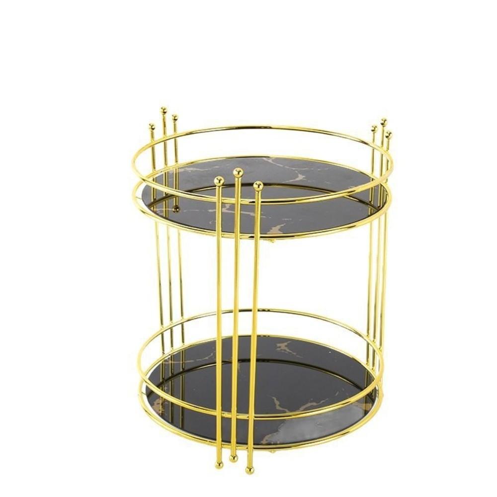 Detachable Tray Desktop Shelf Gold Plated Cosmetics Storage Rack For Vanity Dresser Tabletop