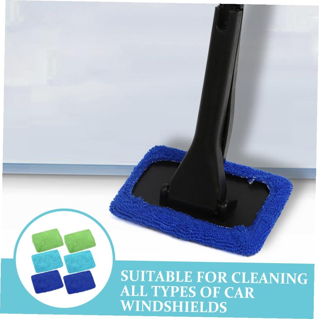 KAILIKETIY 6pcs Microfiber Cloth Car Front Absorbent Quick Dry Square Shape Fog Dust Removal Window Glass Wipe Reusable