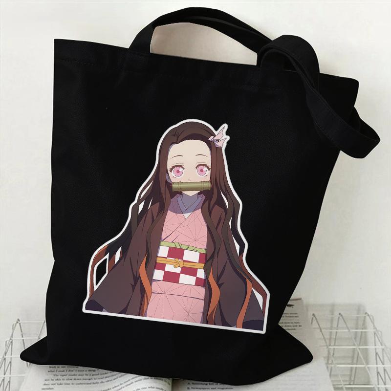 Japan cartoon comics Nezuko Kamado Demon Slayer Printed Canvas Bag Student Shoulder Bag Tote Bag 7550