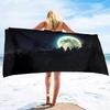 Adults Oversized Sand Free Beach Towel Forest Night Quick Dry Beach Towel Mens Microfiber Lightweight Travel Beach Towel