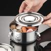 Stainless Steel Fresh-Keeping Refrigerator Storage Box with Sealed Lid for Fruit and Bento Portions.