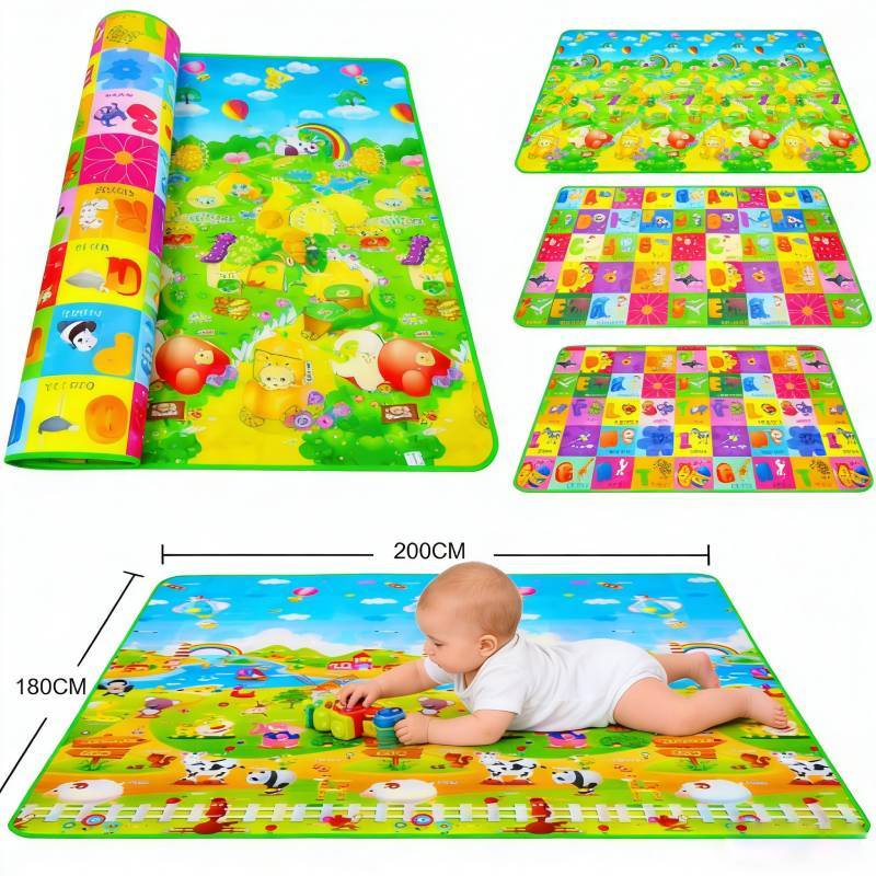 Babykrypmatta Eva-skum Vikbar Lekmatta Med Mjuk Yta För Småbarns Lärande Och Babyutveckling