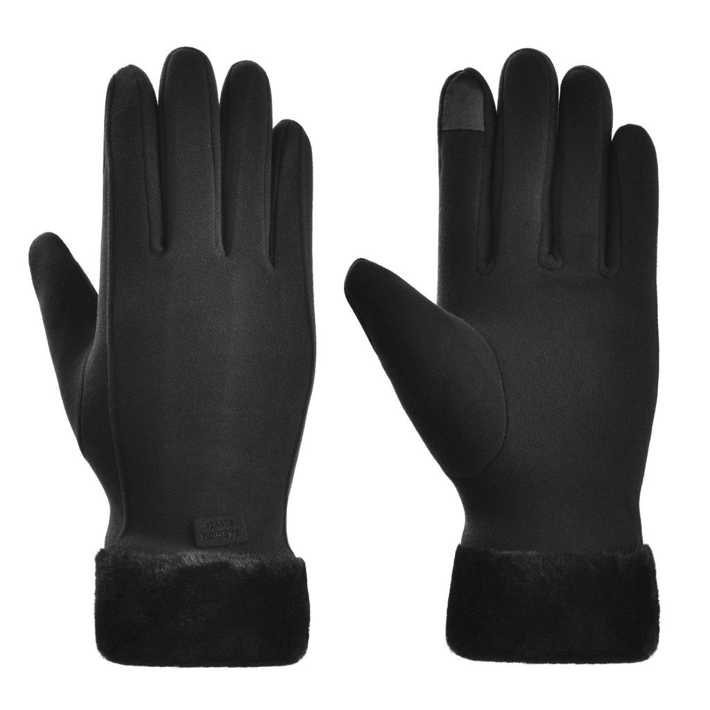 Popular Unisex Warm Waterproof Touchscreen Leather Cycling Gloves - Plush, Thick, Windproof for Winter