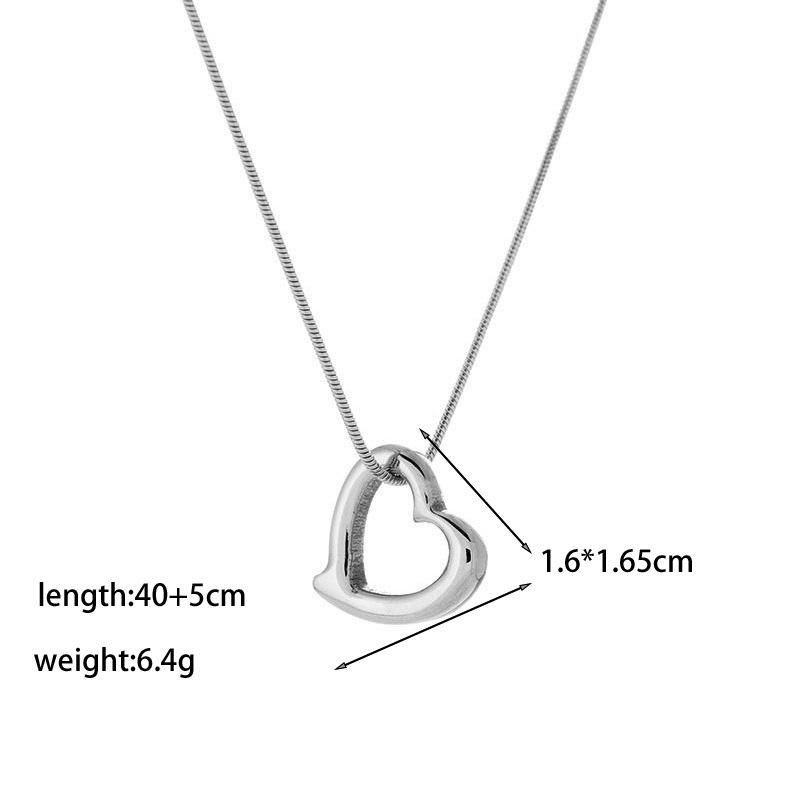 Elegant Personalized Double Heart Pendant Titanium Steel Necklace for Women