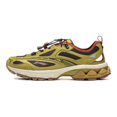 Li Ning Fuyou 2.0 Trail V3 Comfortable Shock Absorbing Durable Low Top Casual Running Shoes Men Sneakers Green Black ARXW021-4
