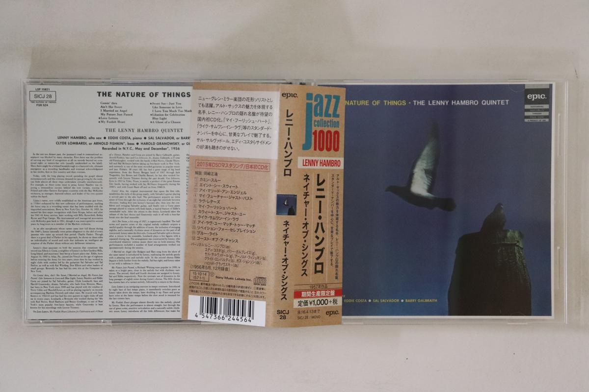 

CD LENNY HAMBRO QUINTET - Nature Of Things SICJ28 Epic 2015 Japan Obi Jazz Used