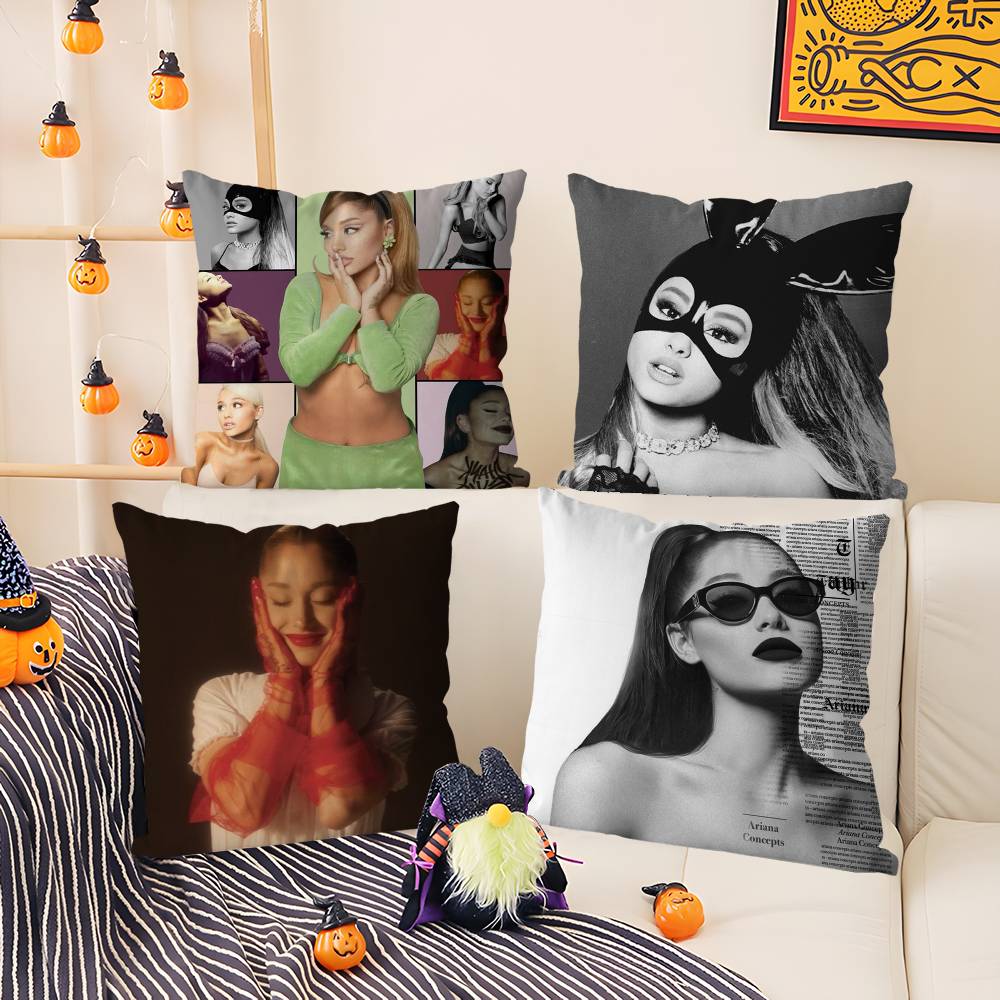 Singer A-Ariana G-Grandes Pillow Case Home Dorm Chair Back Short Plush Double-Sided Printing Office Nap Time Cushion Cover