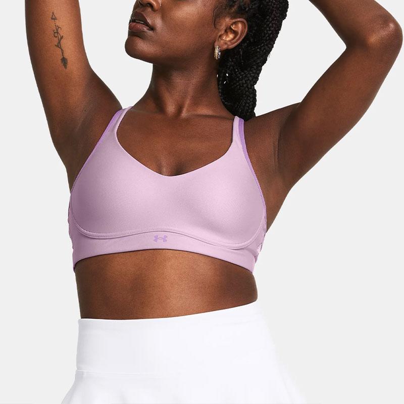 Under Armour Infinity 2.0 Low Sports Bra Solid Color Low Support Breathable Sports Underwear Women underwear Purple 1384126-543