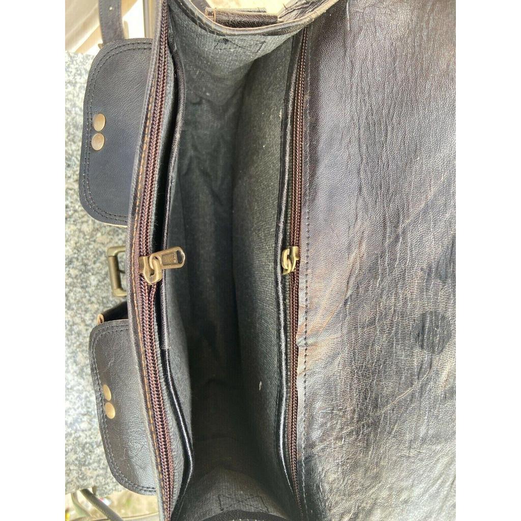 Vintage Damen Umhängetasche aus echtem schwarzem Leder, Umhängetasche, Umhängetasche