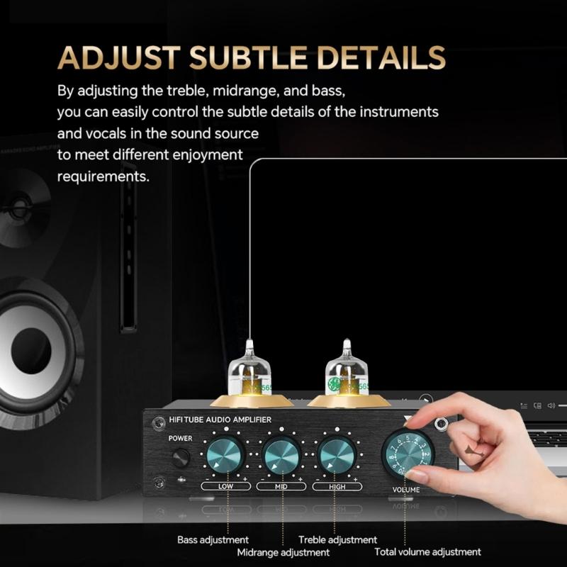 HiFi Sound Preamplifier Vacuum Tube Amplifiers Buffers Treble Bass Adjustment Preamp Sound Amplifiers Bile Tube Preamp