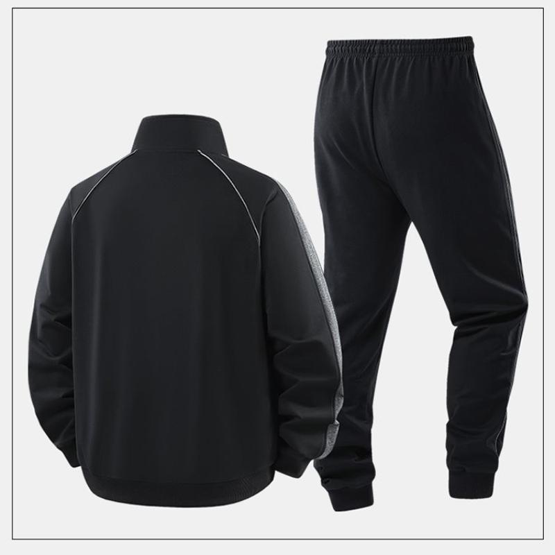 Tuta da Uomo in Cotone Primaverile Autunnale Felpa con Collo Alto Casual Elegante Giacca Cardigan e Pantaloni Set 2 Pezzi