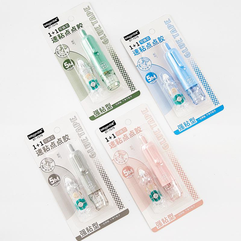 Baitong High Viscosity Dot Glue Tape, Large Capacity & Refillable, Residue-Free for Student and Bullet Journal Crafts