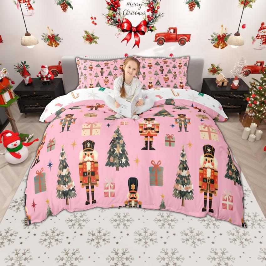 Comforter Homewish Cute Santa Claus For Kids Merry Xmas Christmas Bedding Set Winter Snowflakes Comforter Set