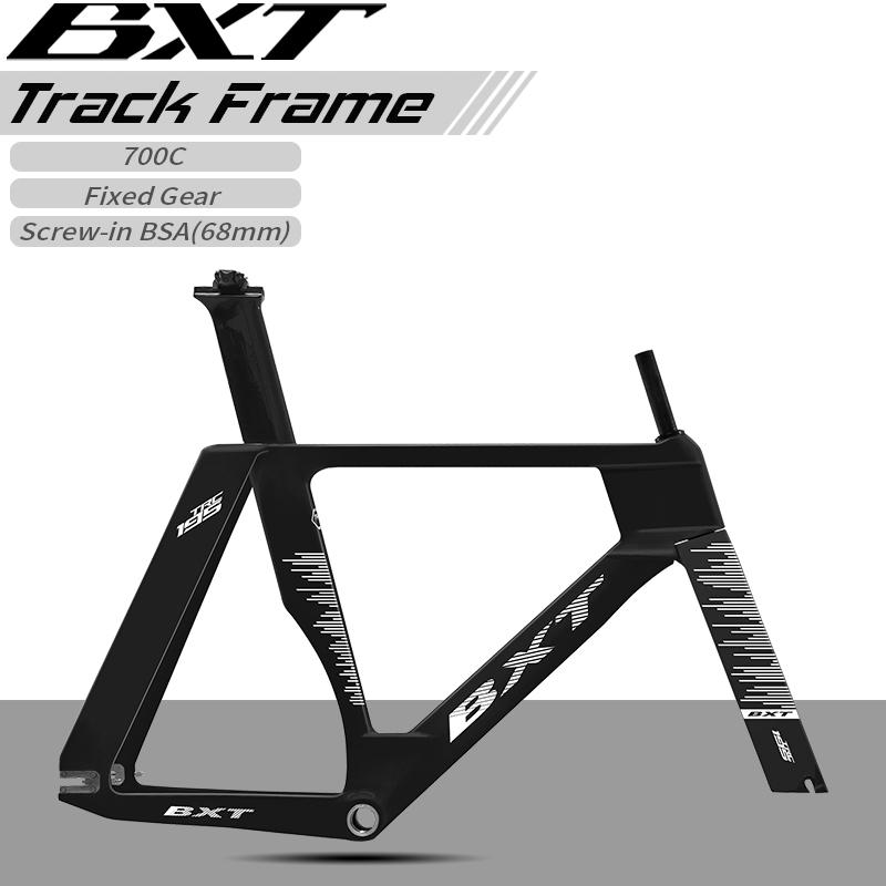BXT Nuovo Telaio Pista in Carbonio Bici Pista Scatto Fisso Telaio in Fibra di Carbonio TRC-195 Set Telaio Pista Monomarcia 700Cx28C