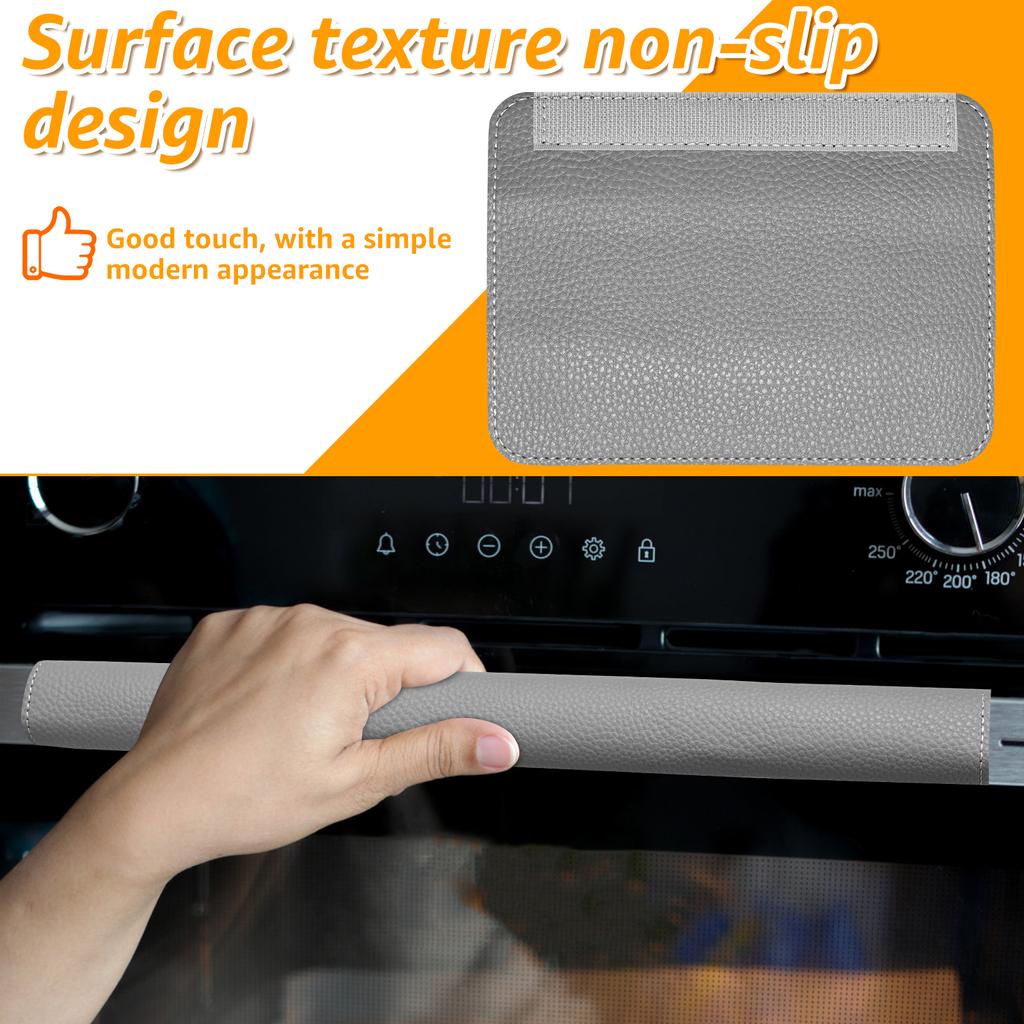 6Pcs Refrigerator Door Handle Covers PU Leather Oven Microwave Door Handle Protector with Adjustable Buckle Door Handle Gloves