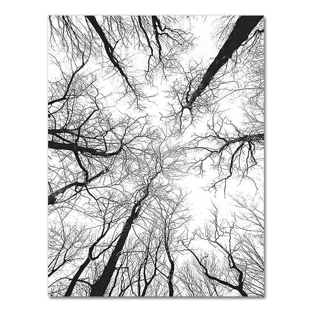 

Скандинавский принт с изображением дерева, охотничьи плакаты, рога оленя, настенное искусство, лесное дерево, минималистичный холст, картина, украшение для дома, комнаты, без рамки 21*30cm