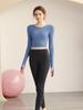 Women's Autumn Long Sleeve Yoga Top with Padded Chest & Cross Back Straps