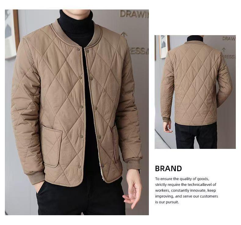 Men's Cotton Jacket: Velvet-Lined, Thick, Cold-Proof, Short Style, Casual Warmth for Students