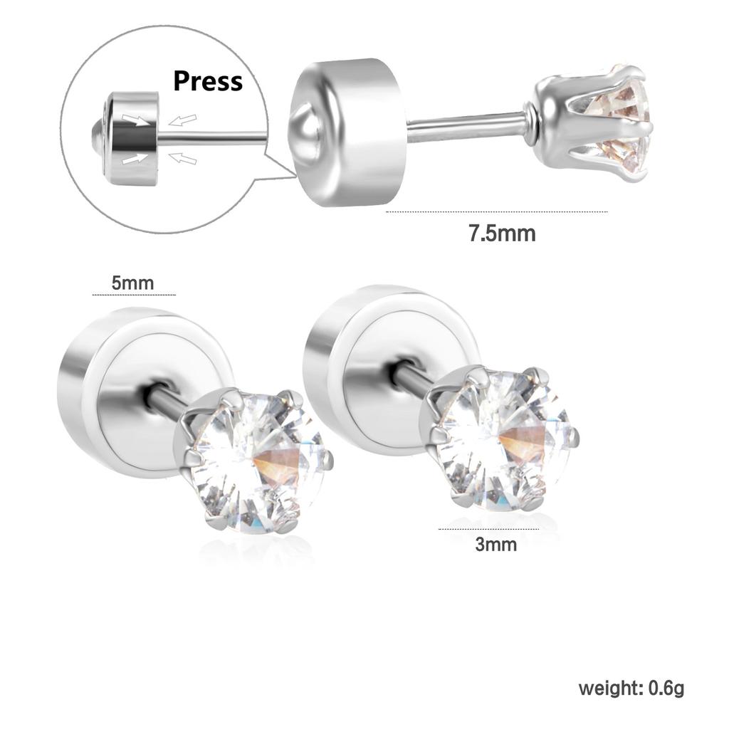 Spiral Twist Lock Ear Cartilage Studs Delicate Small Earrings Push Back Ear Jewelry for Women