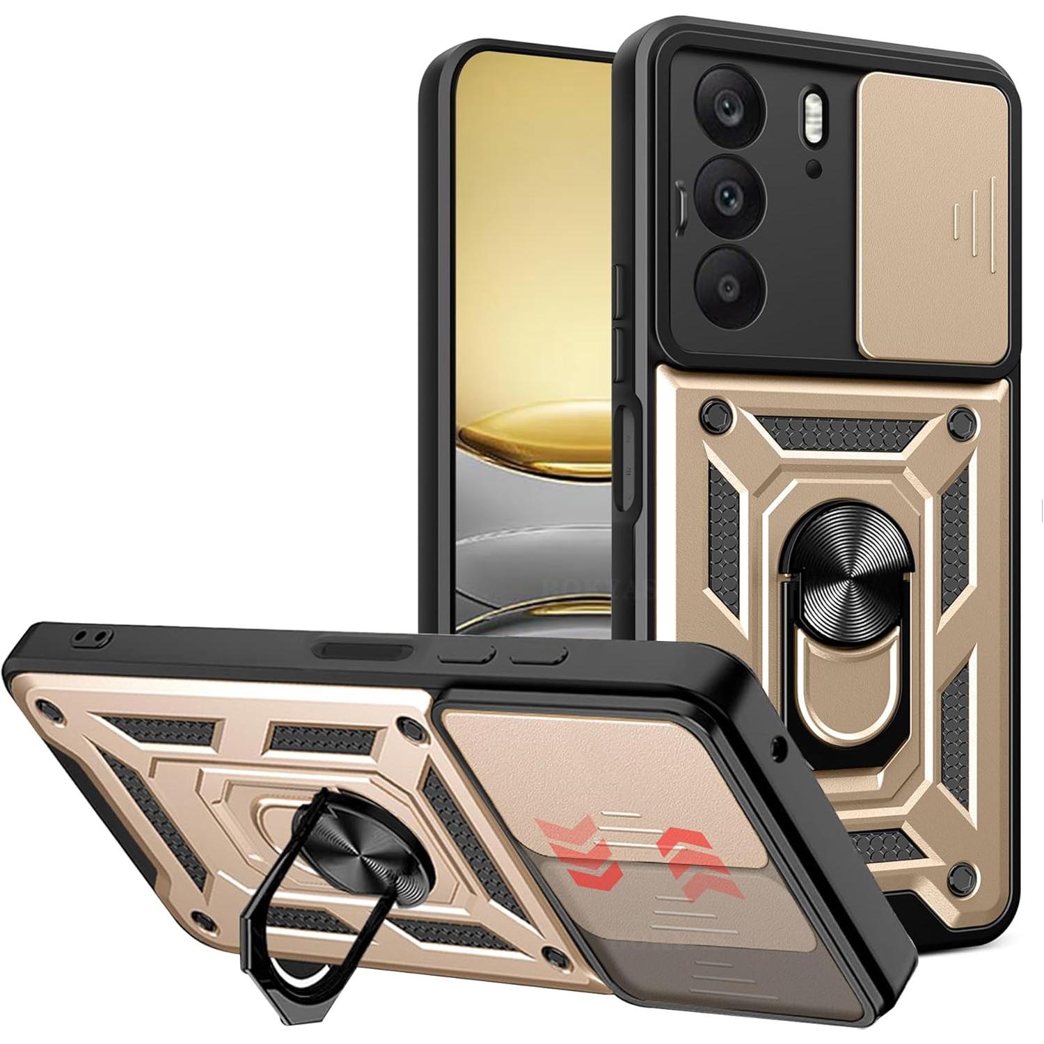 

Броньований чохол для телефону з підставкою для Realme C71 C75 4G, чохол із захистом камери, з кільцем, магнітним тримачем, Coque Fundas Realme C71 золотий