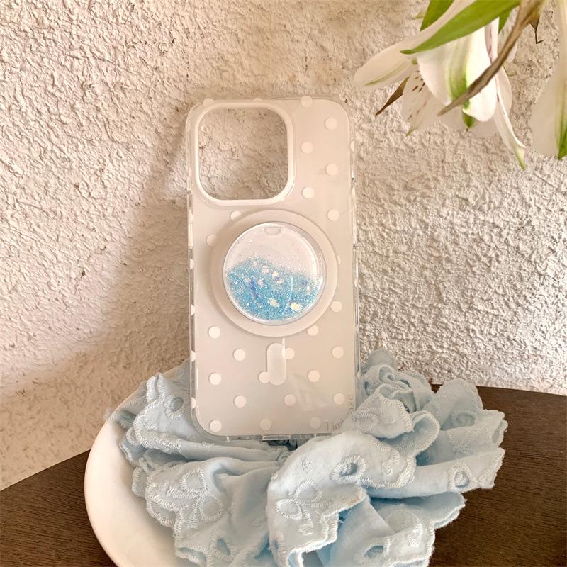 Dopamine Polka Dot Magnetic Stand Case for iPhone 17/16 Pro Max/15/14 - Premium Feel