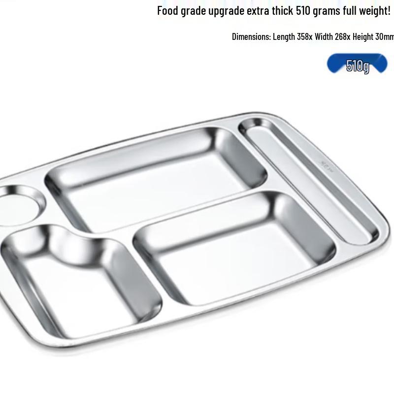 304 Stainless Steel 5-Compartment Meal Tray