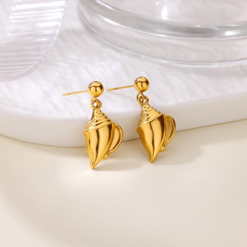 

Ocean Titanium Steel Ears Gold Turtle Sea Shell Earrings Women s Earrings Advanced Sense 18K