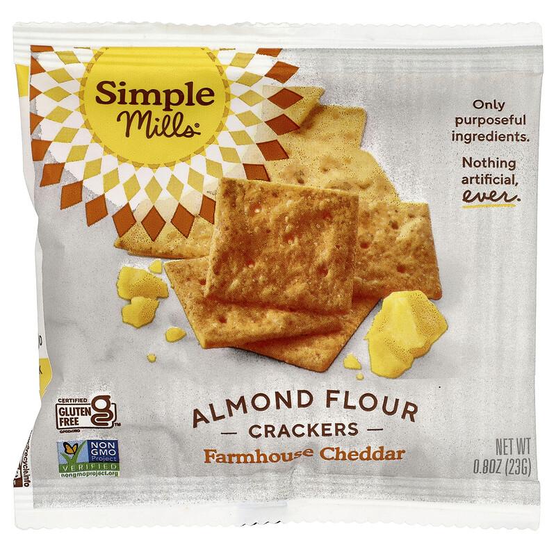Almond Flour Crackers, Farmhouse Cheddar, 8 Packs, 0.8 oz (23 g) Each