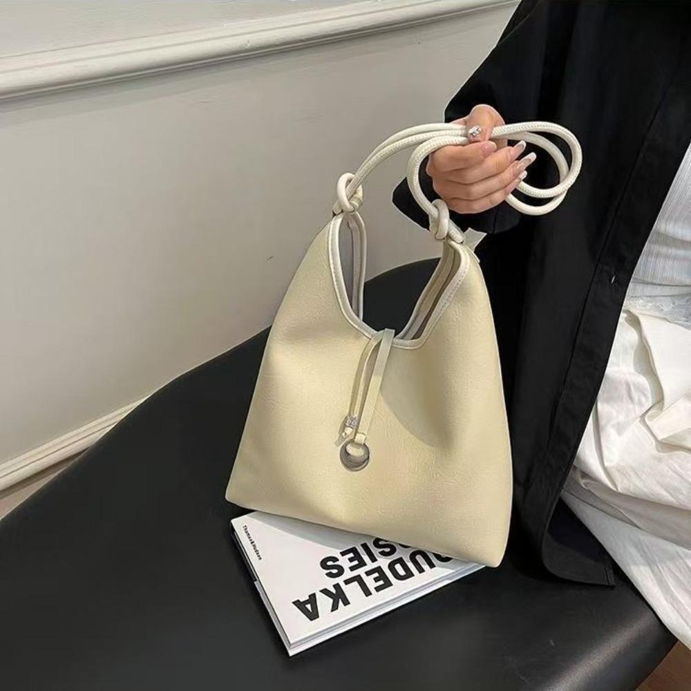 with Inner Bag Single Shoulder Bag Large Capacity PU Leather Tote Bag Simple Underarm Bag Daily