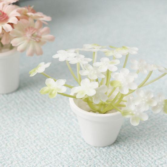 Mini Potted Plant 1:12 Scale Miniature Potted Flowers Tiny Table Centerpiece for Doll Mansion Mini Scene Decor
