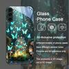 Beautiful Forest Butterfly Book Printed Tempered Glass Phone Case for Samsung Galaxy S25 Ultra S24 S23 Plus S22+ S21 S20FE Cover