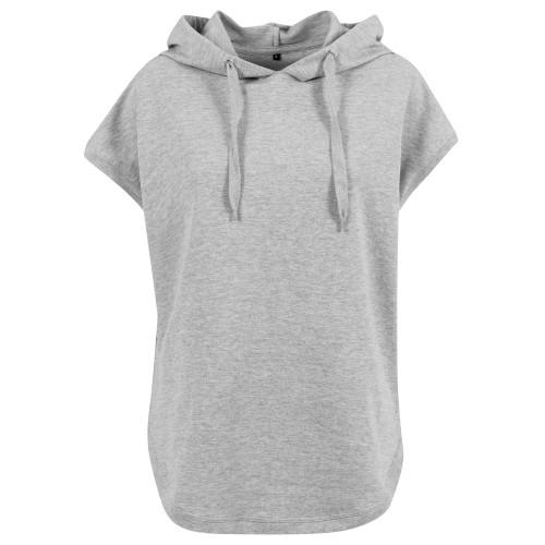 Build Your Brand Womens/Ladies Heather Oversized Sleeveless Hoodie