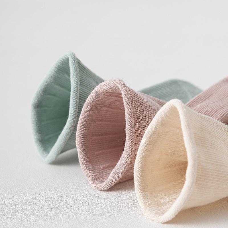1/3/5Pairs Children Girls Socks Four Seasons Cotton Simple Toddler Boys Socks Loose Mouthed Casual Newborn Socks Age For 0-5Yrs